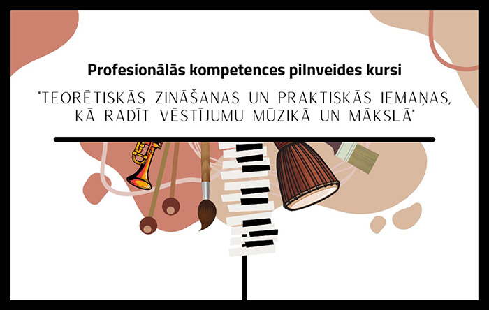 Uzzīmētas otas un mūzikas instrumenti