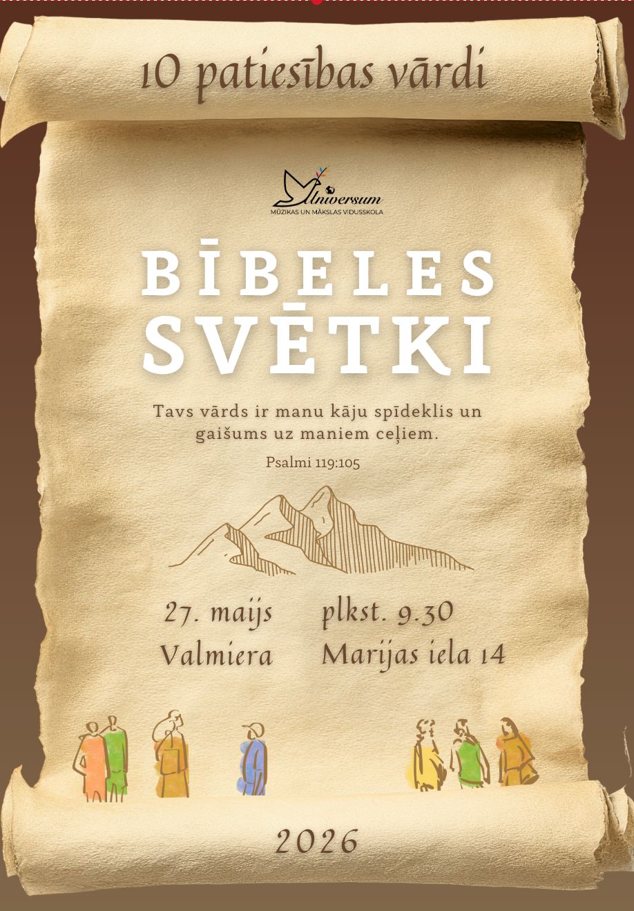 plākāts ar informāciju par Bībeles svētkiem Valmierā